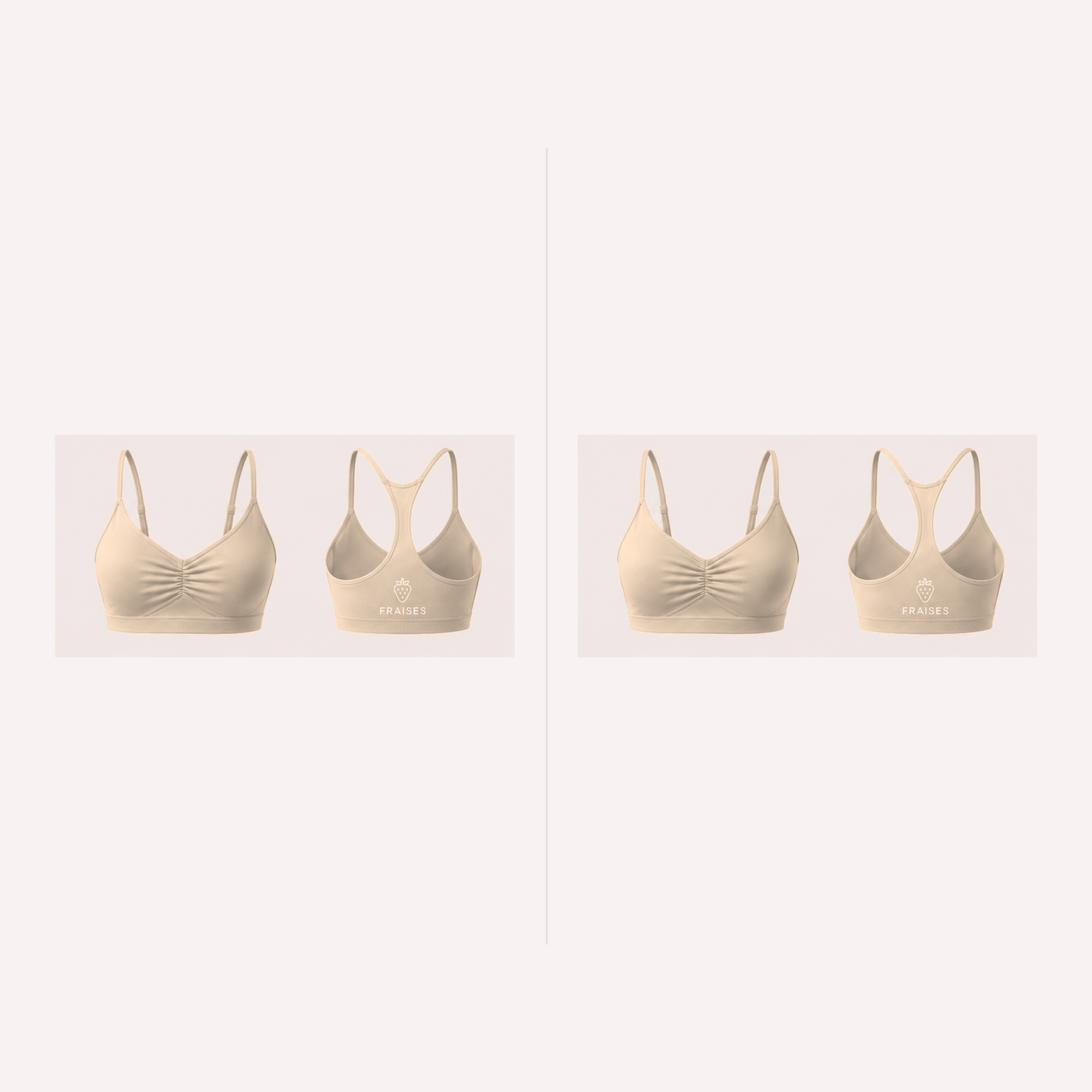 FRAISES Bra Duo in Beige and Beige