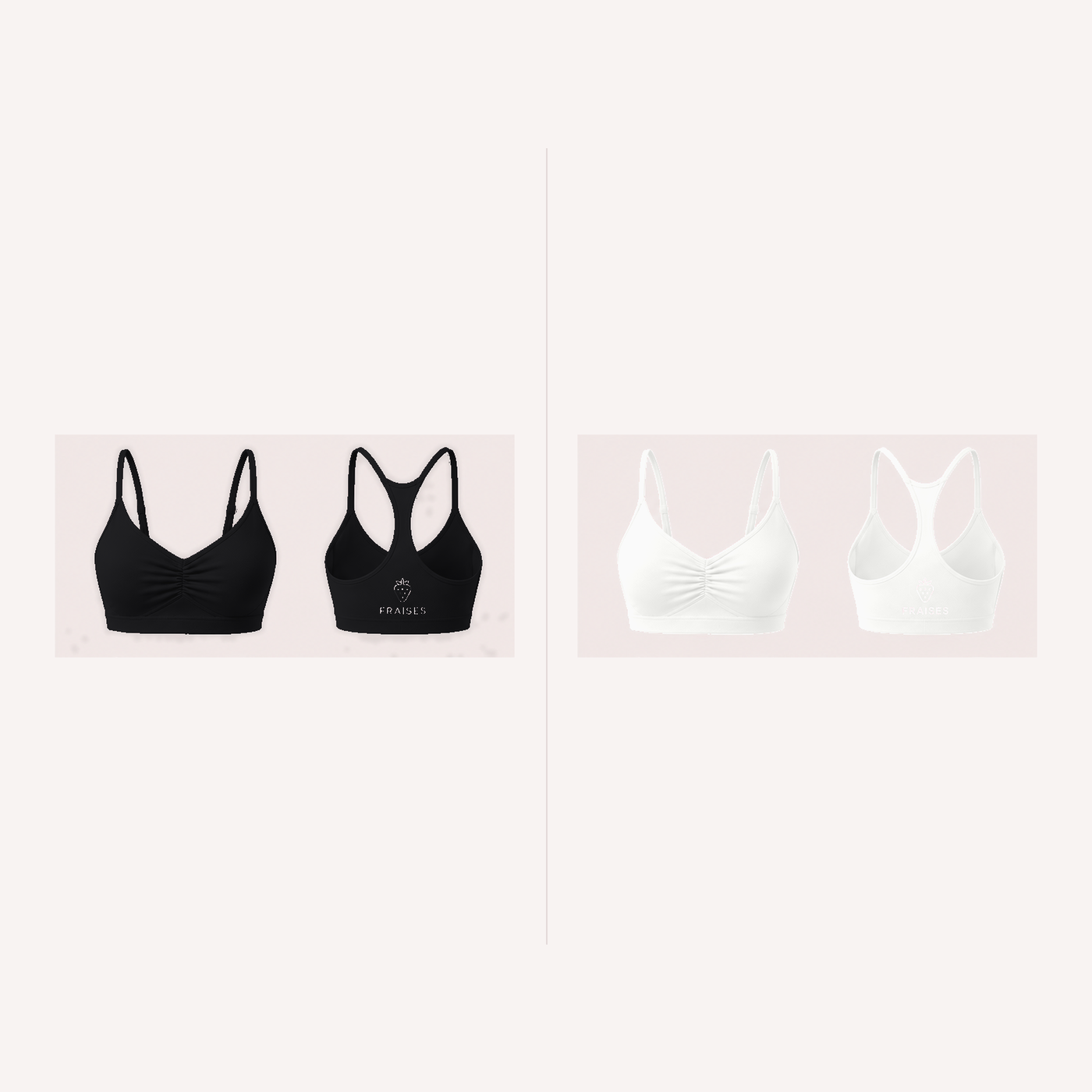FRAISES Bra Duo in Black and White