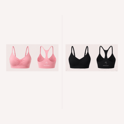 FRAISES Bra Duo in Strawberry Shortcake Pink and Black