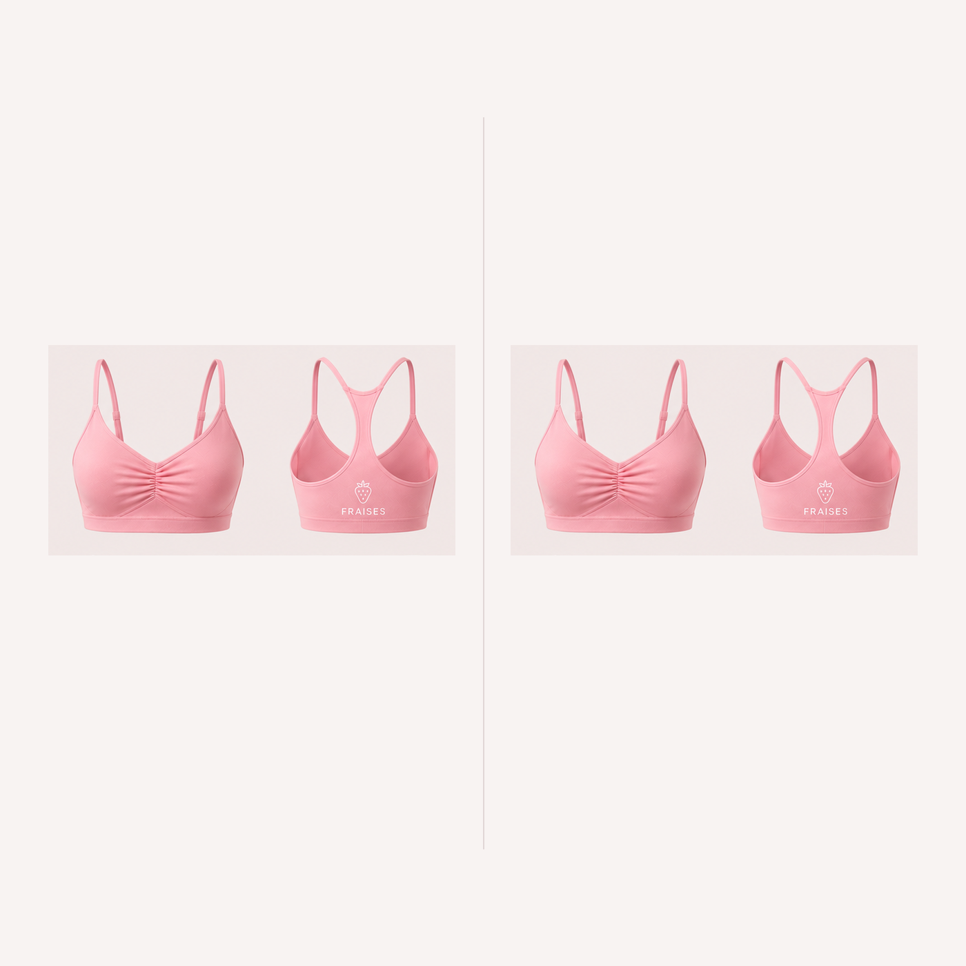 FRAISES Bra Duo in Strawberry Shortcake Pink and Strawberry Shortcake Pink