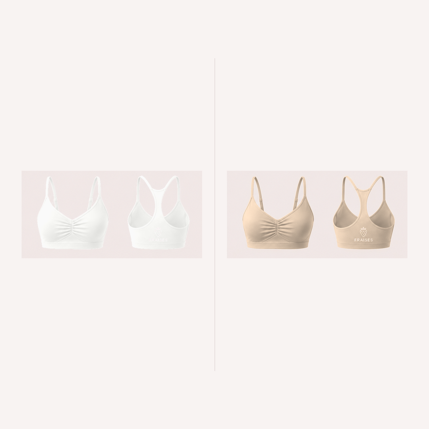 FRAISES Bra Duo in White and Beige