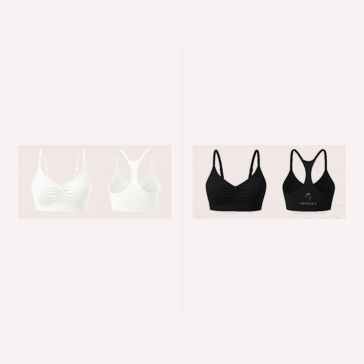 FRAISES Bra Duo in White and Black