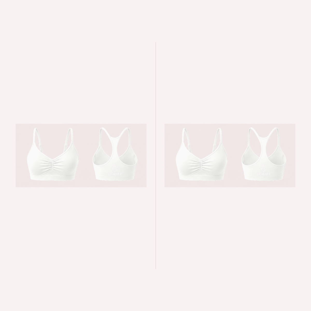 FRAISES Bra Duo in White and White