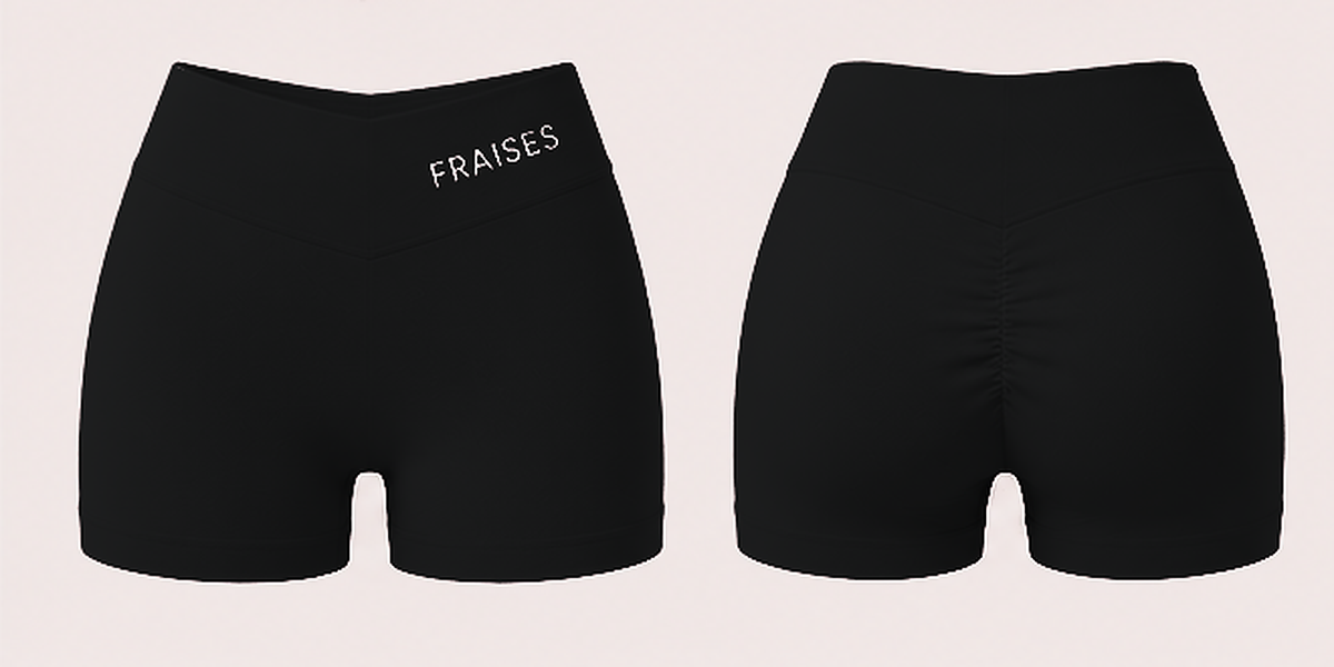 FRAISES Signature Shorts in Black, high resolution
