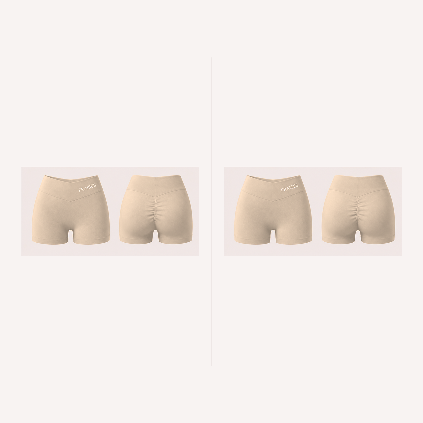 FRAISES Shorts Duo in Beige and Beige