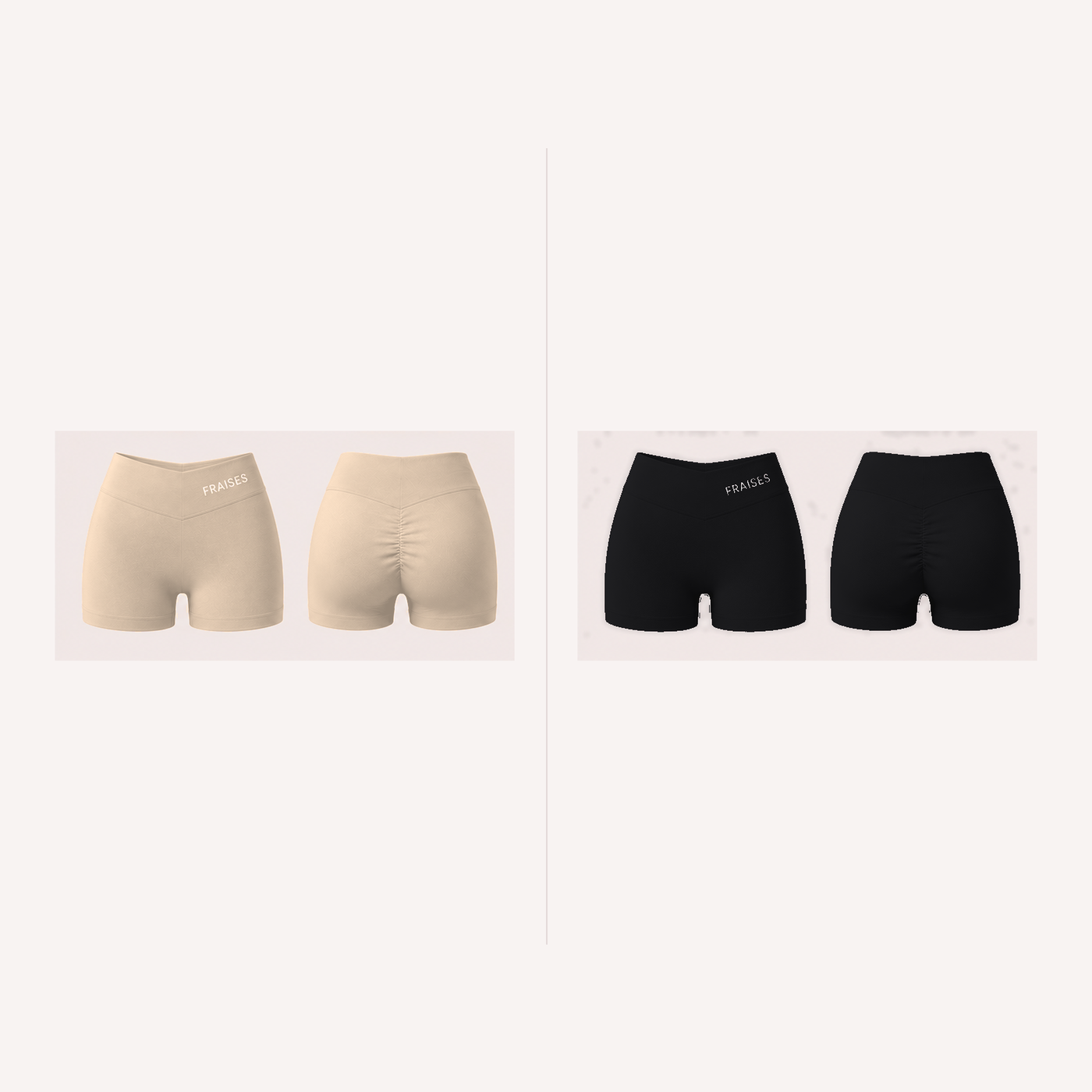 FRAISES Shorts Duo in Beige and Black