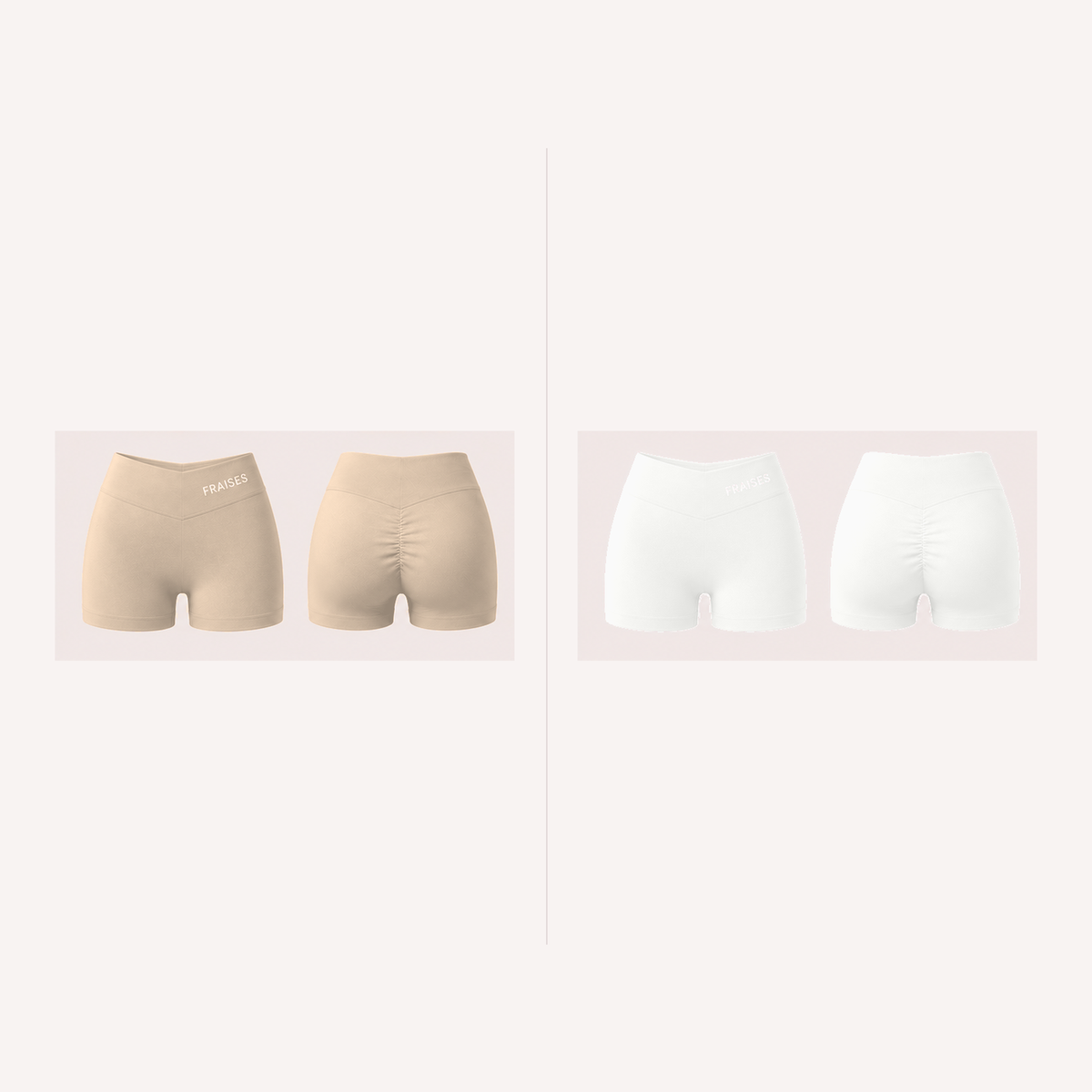 FRAISES Shorts Duo in Beige and White