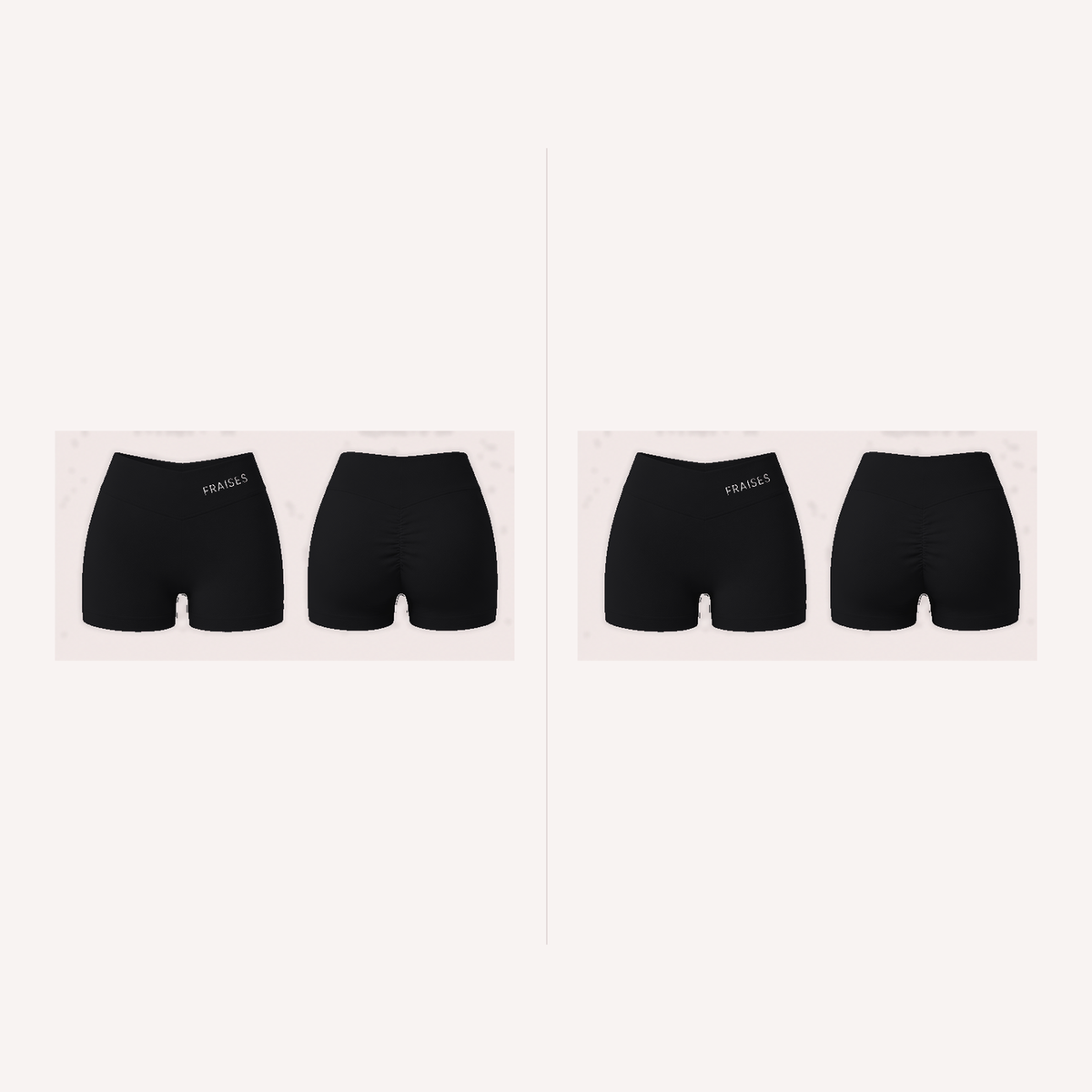 FRAISES Shorts Duo in Black and Black