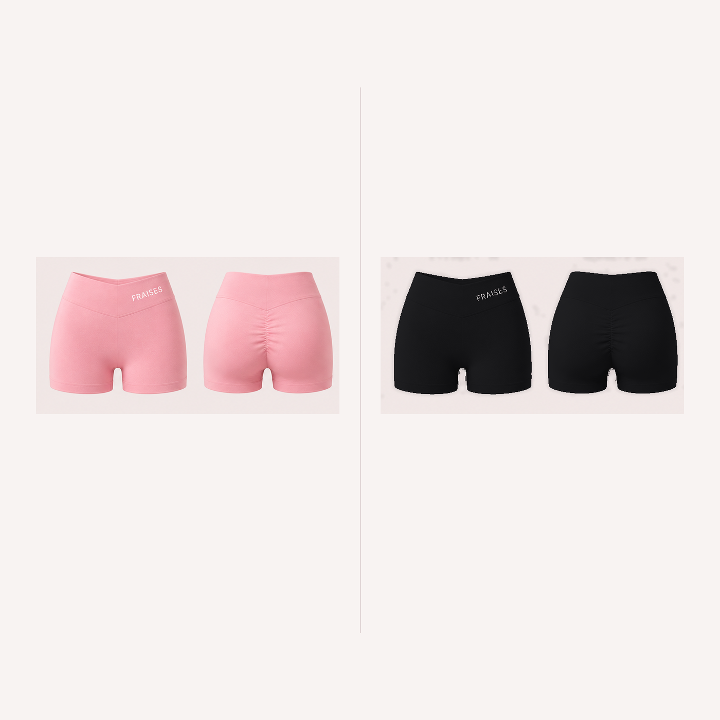 FRAISES Shorts Duo in Strawberry Shortcake Pink and Black