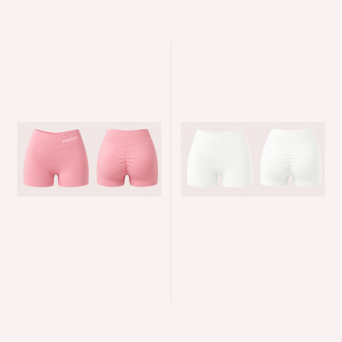 FRAISES Shorts Duo in Strawberry Shortcake Pink and White