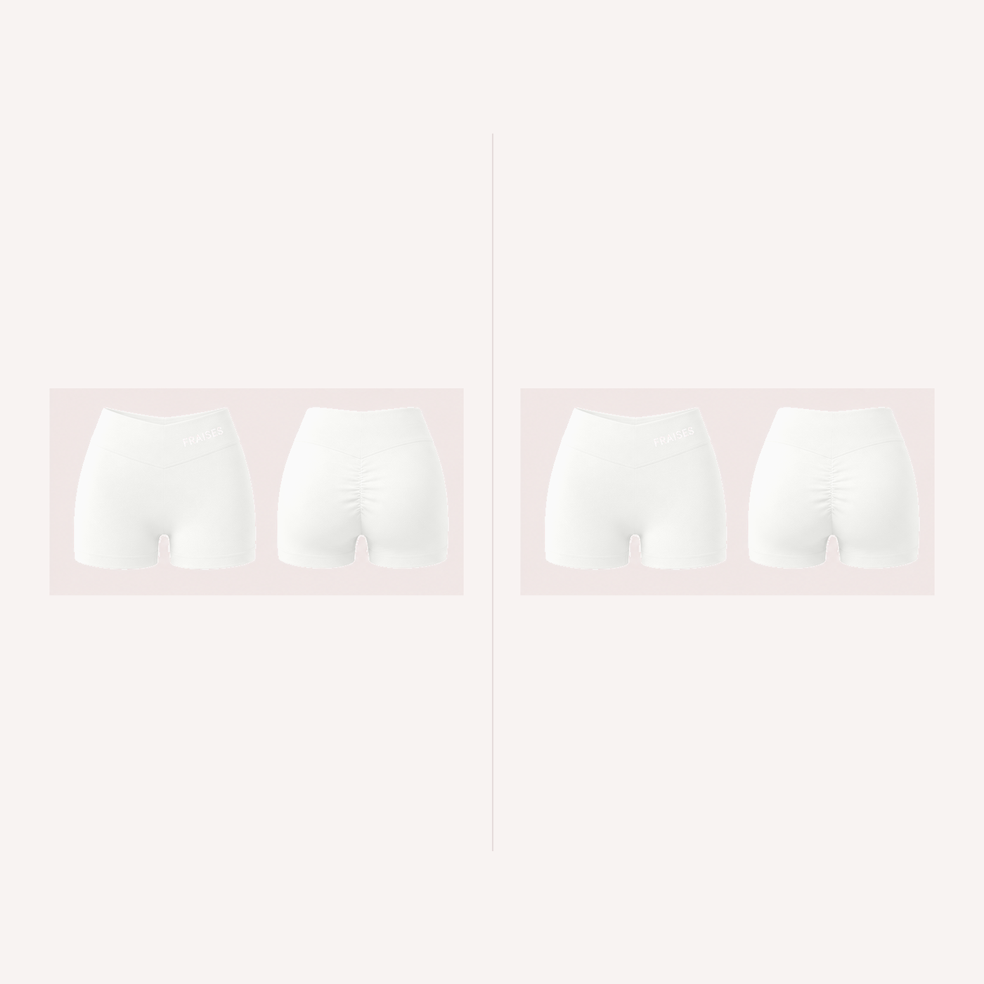 FRAISES Shorts Duo in White and White
